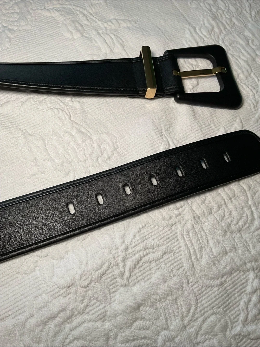 CAbi Black Leather Belt with Gold Hardware